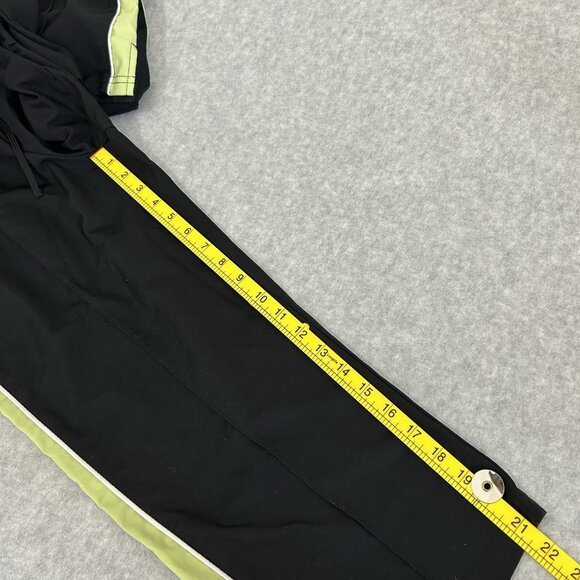 SJB Active Womens M Black Capri Pants Drawstring Waist Pockets Trim Slits Y2K - Picture 5 of 9